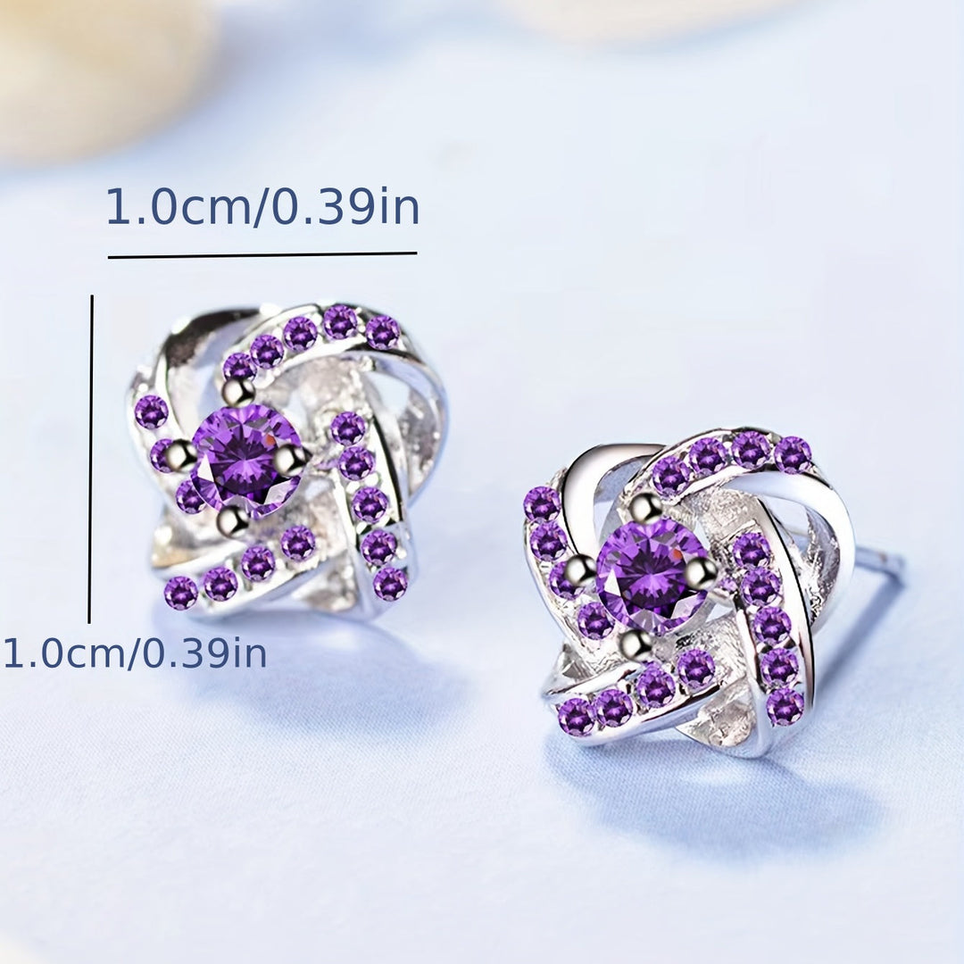Boucles d'oreilles Trèfle Violet