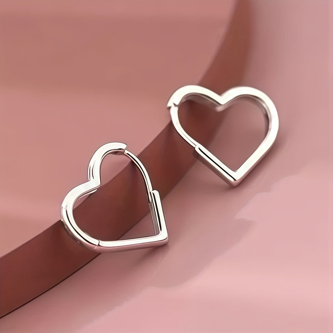 Boucles d'oreilles en cœur doré en acier inoxydable