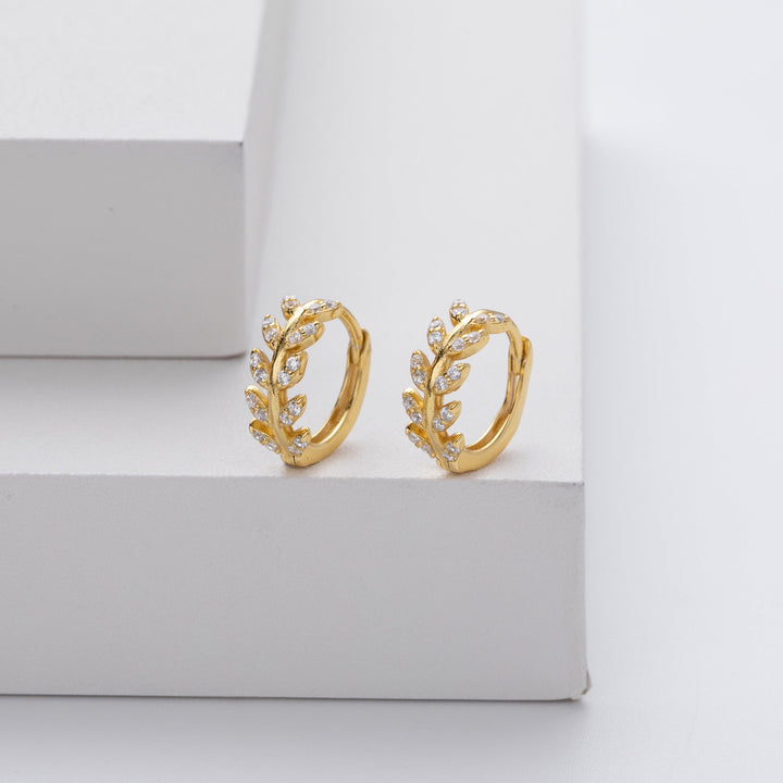 Boucles d'oreilles en argent en forme de feuille